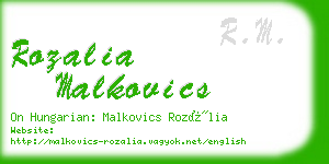 rozalia malkovics business card